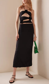 BANDAGE CUT OUT MAXI DRESS IN BLACK Dresses styleofcb