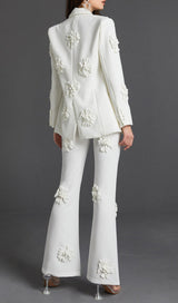 STEREO FLOWER MID-RISE JEANS IN WHITE styleofcb