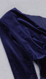 VELVET PLEATED SEQUINED MINI DRESS IN NAVY BLUE Dresses styleofcb