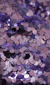 SEQUIN PATCHWORK PLUSH CUFF DRESS IN PURPLE styleofcb