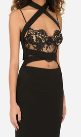 HALTER CUT OUT MIDI DRESS IN BLACK Dresses styleofcb