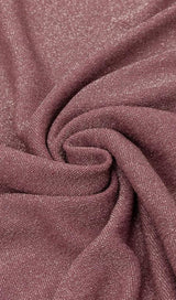 V-NECK LOTUS LEAF YARN EDGE SLIM SLIT DRESS IN PINK styleofcb