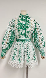 FLORAL PRINTED LONG SLEEVE MIDI DRESS DRESS STYLE OF CB