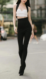 LACEUP TWO PIECE SUIT IN WHITE & BLACK Clothing styleofcb