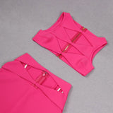 CUTOUT BANDAGE SET IN HOT PINK Sets sis label