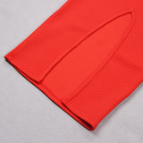 CUTOUT LONG SLEEVE MIDI DRESS IN RED styleofcb