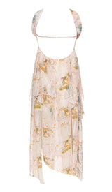 ALLOVER PRINT SPLIT THIGH BACKLESS DRESS DRESS sis label