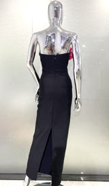 APPLIQUÉD BANDEAU MAXI DRESS IN BLACK DRESS styleofcb