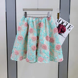 APPLIQUÉD LACE EMBROIDERED TWO PIECE IN BLUE DRESS STYLE OF CB