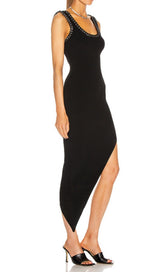 ASYMMETRIC BANDAGE MIDI DRESS IN BLACK Dresses styleofcb