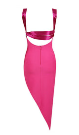 ASYMMETRIC BANDAGE MIDI DRESS IN PINK Dresses styleofcb