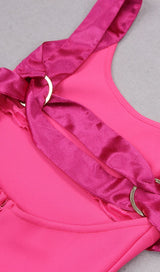 ASYMMETRIC BANDAGE MIDI DRESS IN PINK Dresses styleofcb