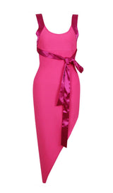 ASYMMETRIC BANDAGE MIDI DRESS IN PINK Dresses styleofcb