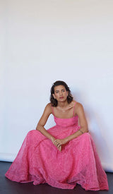 ASYMMETRICALLY GATHERED MAXI DRESS IN ORGANZA DRESS STYLE OF CB