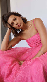 ASYMMETRICALLY GATHERED MAXI DRESS IN ORGANZA DRESS STYLE OF CB