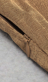 ASYMMETRICAL PATTERN MESH JUMPSUIT IN BROWN DRESS STYLE OF CB