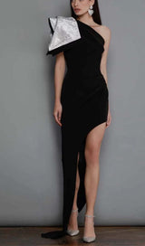 ASYMMETRIC DIAMOND HIGH-LOW DRESS IN BLACK DRESS STYLE OF CB