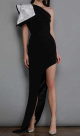 ASYMMETRIC DIAMOND HIGH-LOW DRESS IN BLACK DRESS STYLE OF CB