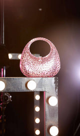 CLEAR EMBELLISHED BAG IN PINK Bags styleofcb