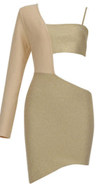 BANDAGE MINI DRESS IN BEIGE Dresses styleofcb