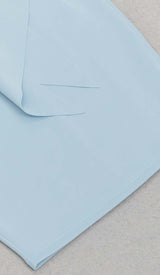 BANDEAU BODYCON MIDI DRESS IN BLUE DRESS STYLE OF CB