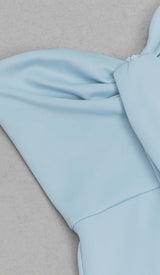 BANDEAU BODYCON MIDI DRESS IN BLUE DRESS STYLE OF CB