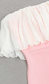 BANDEAU MERMAID MIDI DRESS IN PINK DRESS STYLE OF CB