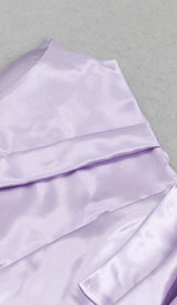 BANDEAU RUCHED SATIN MIDI DRESS IN LILAC DRESS STYLE OF CB