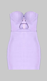 BANDEAU BANDAGE MINI DRESS IN LILAC DRESS STYLE OF CB