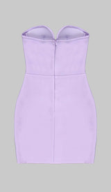 BANDEAU BANDAGE MINI DRESS IN LILAC DRESS STYLE OF CB