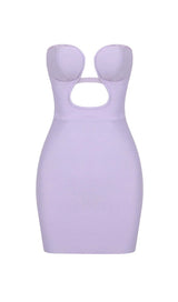 BANDEAU BANDAGE MINI DRESS IN LILAC DRESS STYLE OF CB