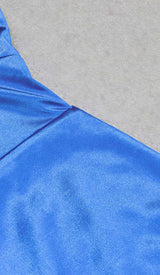 BANDEAU BODYCON MIDI DRESS IN BLUE DRESS STYLE OF CB