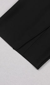 BANDEAU THIGH SLIT MIDI DRESS IN BLACK DRESS STYLE OF CB