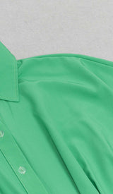 BATWING SLEEVE SHIRT MIDI DRESS IN GREEN DRESS STYLE OF CB