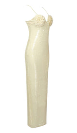 SEQUIN MAXI DRESS IN BROWN Dresses styleofcb