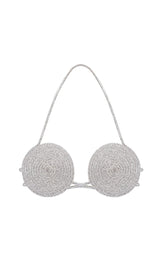 RHINESTONE EMBELLISHED SILK BRA TOP IN SILVER TOPS & SKIRTS styleofcb
