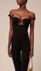 BIKINI KNIT JUMPSUIT IN BLACK DRESS STYLE OF CB