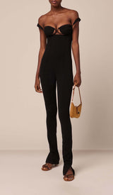 BIKINI KNIT JUMPSUIT IN BLACK DRESS STYLE OF CB