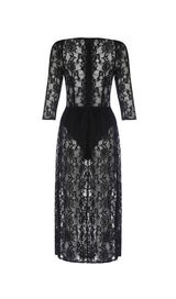 BLACK LACE SPLIT MAXI DRESS Dresses styleofcb