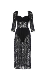 BLACK LACE SPLIT MAXI DRESS Dresses styleofcb