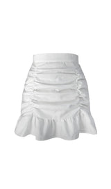 BLACK RUFFLE PLEATED MINI SKIRT Skirts styleofcb S WHITE