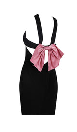 BOW BACK MINI DRESS IN BLACK Dresses styleofcb
