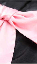 BOW-EMBELLISHED CUTOUT JACKET DRESS IN BLACK DRESS STYLE OF CB