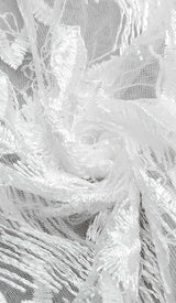 BOW-EMBELLISHED LACE MIDI DRESS IN WHITE DRESS STYLE OF CB