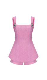 BOW-EMBELLISHED RHINESTONE MINI DRESS IN PINK DRESS STYLE OF CB