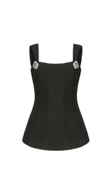 BOW-EMBELLISHED RHINESTONE MINI DRESS IN BLACK DRESS STYLE OF CB