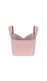 BOW-EMBELLISHED TWO-PIECE SUIT IN PINK styleofcb