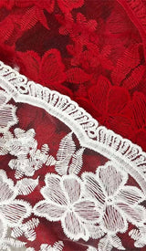 BREASTED STITCHING LACE MAXI DRESS IN RED DRESS STYLE OF CB