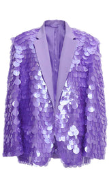 BREASTED SEQUINED JACKET IN DUSTY LILAC DRESS STYLE OF CB