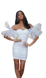 BUBBLE SLEEVE MIDI DRESS IN BLACK Dresses styleofcb